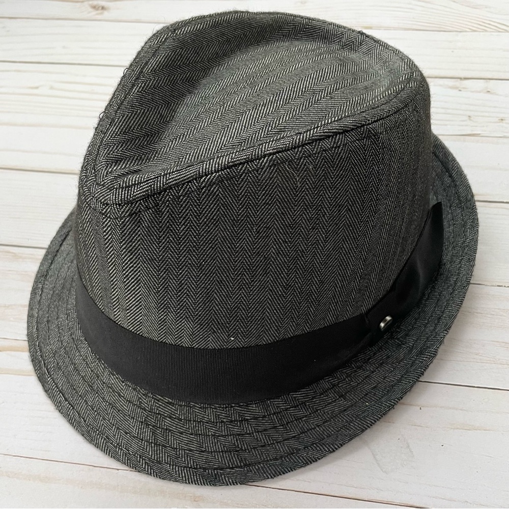 VTG ALL AMERICAN STETSON Fedora Hat Gray Black Size L/XL Classic Retro Elegant